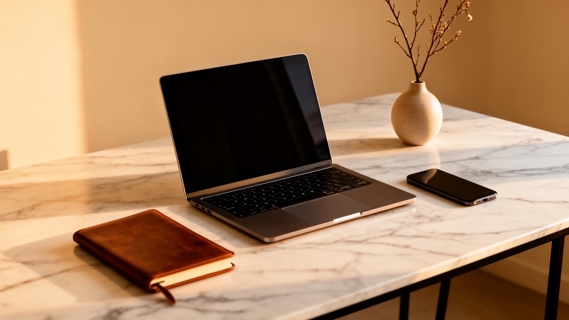 Modern minimalist workspace — digital marketing strategy and brand growth